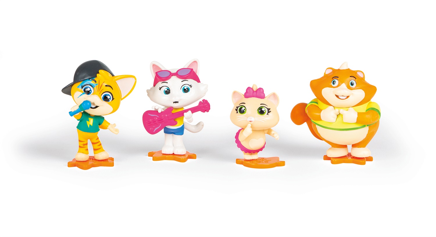 Smoby 44 Gatti - Set di 4 figure morbide e articolate dei personaggi Lampo, Milady, Pilou e Polpetta