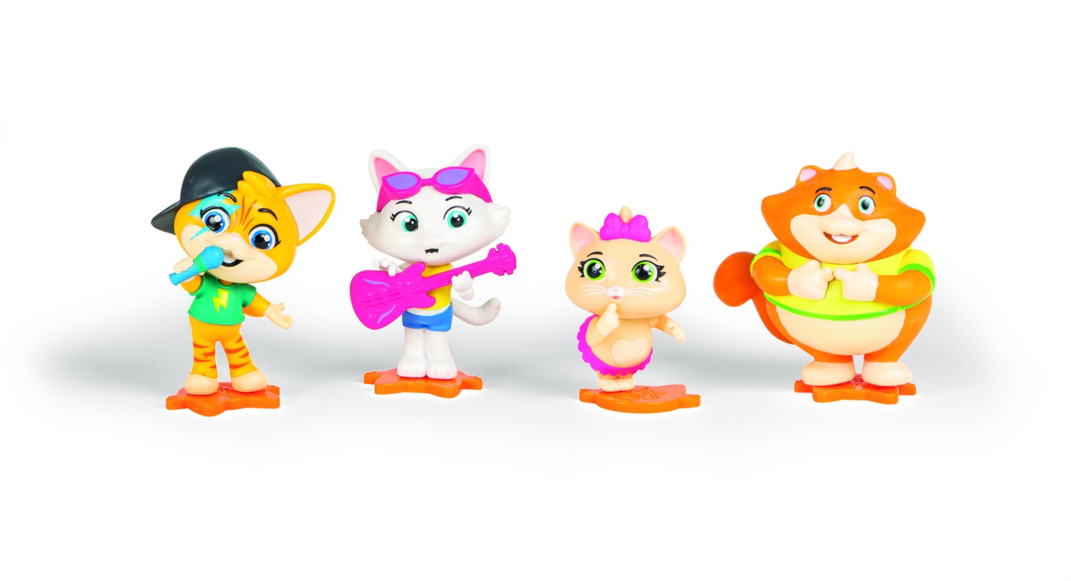 Smoby 44 Gatti - Set di 4 figure morbide e articolate dei personaggi Lampo, Milady, Pilou e Polpetta