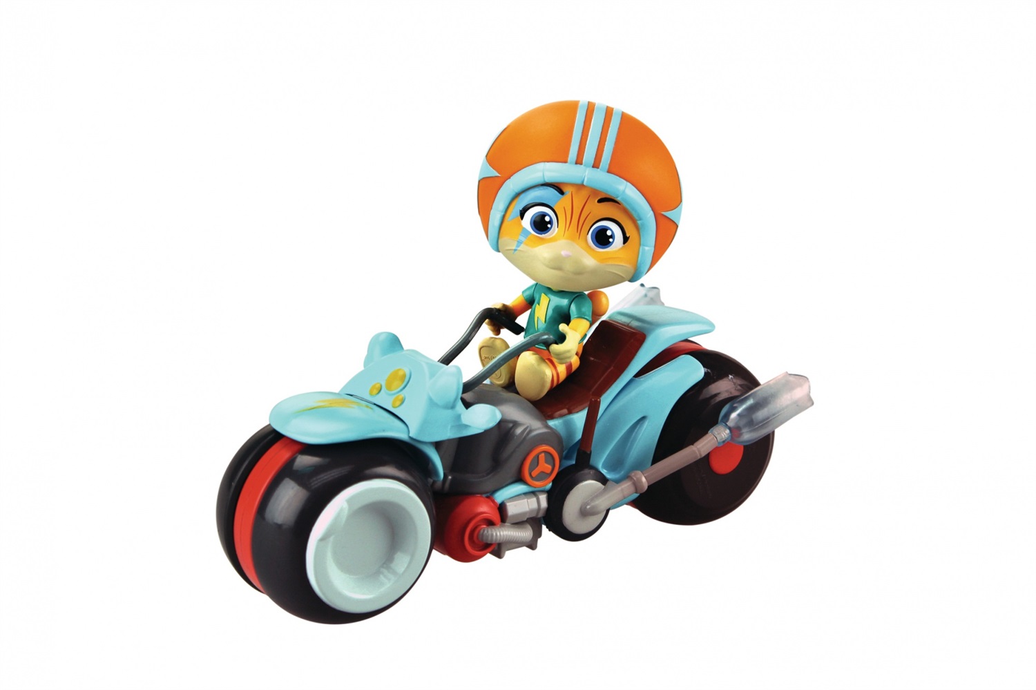 Smoby Statuetta Lampo con moto - Personaggio 44 Cats per bambini dai 3 anni, figura articolata 7,7 cm