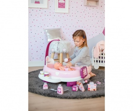 Smoby Baby Nurse Nursery Elettronica con Bambola Inclusa e 24 Accessori - Accessorio per Bambola Sicuro e Resistente