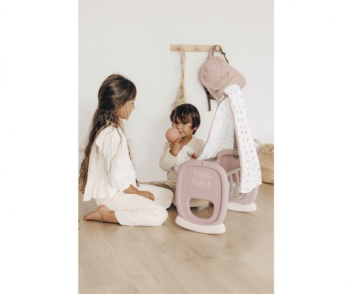 Smoby Baby Nurse Culla per Bambole con Baldacchino - Adatta per Bambole fino a 42 cm