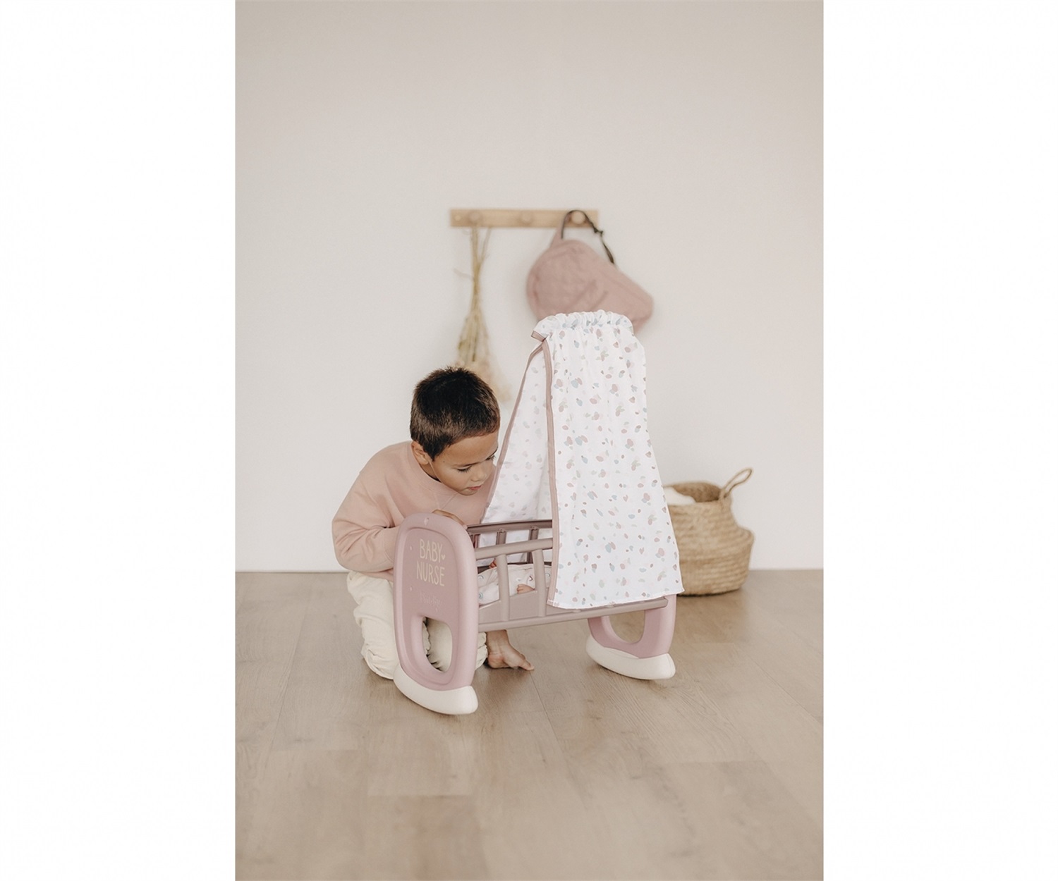 Smoby Baby Nurse Culla per Bambole con Baldacchino - Adatta per Bambole fino a 42 cm