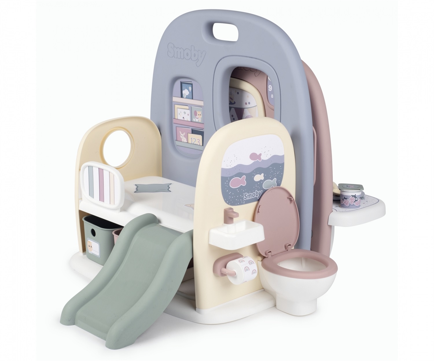 Smoby Baby Care Asilo delle Bambole 7600240307 - Set da Gioco per Bambole con 5 Aree di Gioco e 27 Accessori, 3 Anni