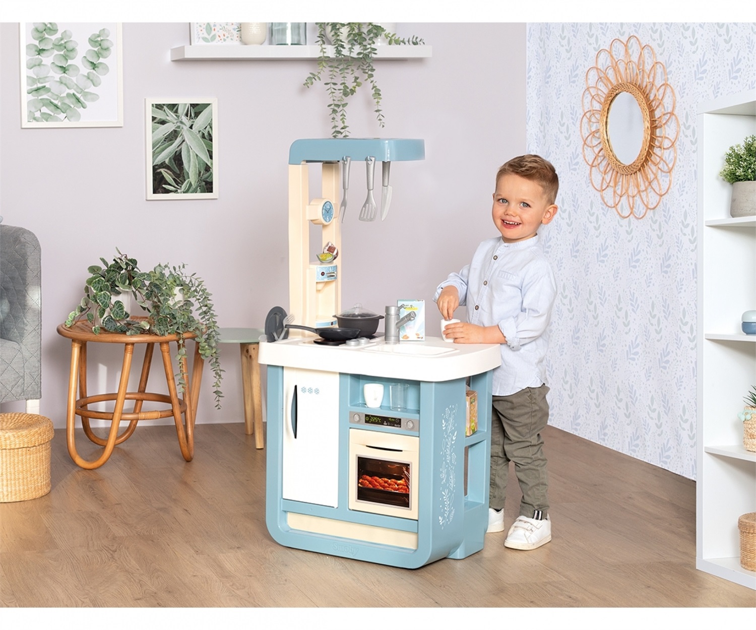 Smoby Cucina Bon Appetit - Gioco di Ruolo per Bambini con 23 Accessori, Design Moderno e Funzioni Elettroniche