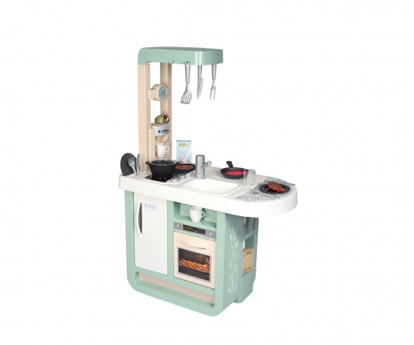 Smoby Cucina Cherry - Cucina Giocattolo con 25 Accessori, Modulo Elettronico, Design Moderno, Altezza Piano 48,5 cm, 3 Anni