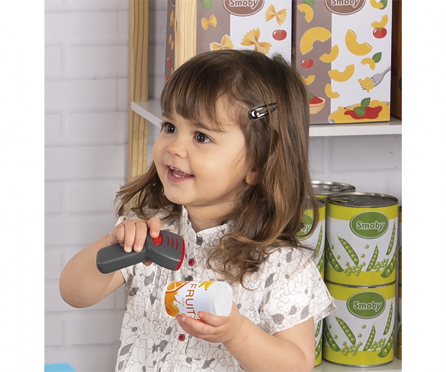 Smoby Cassa Elettronica 7600350114 - Multicolore, con Calcolatrice LCD, Scanner Sonoro e Luminoso, 30 Accessori, Adatta dai 3 Anni