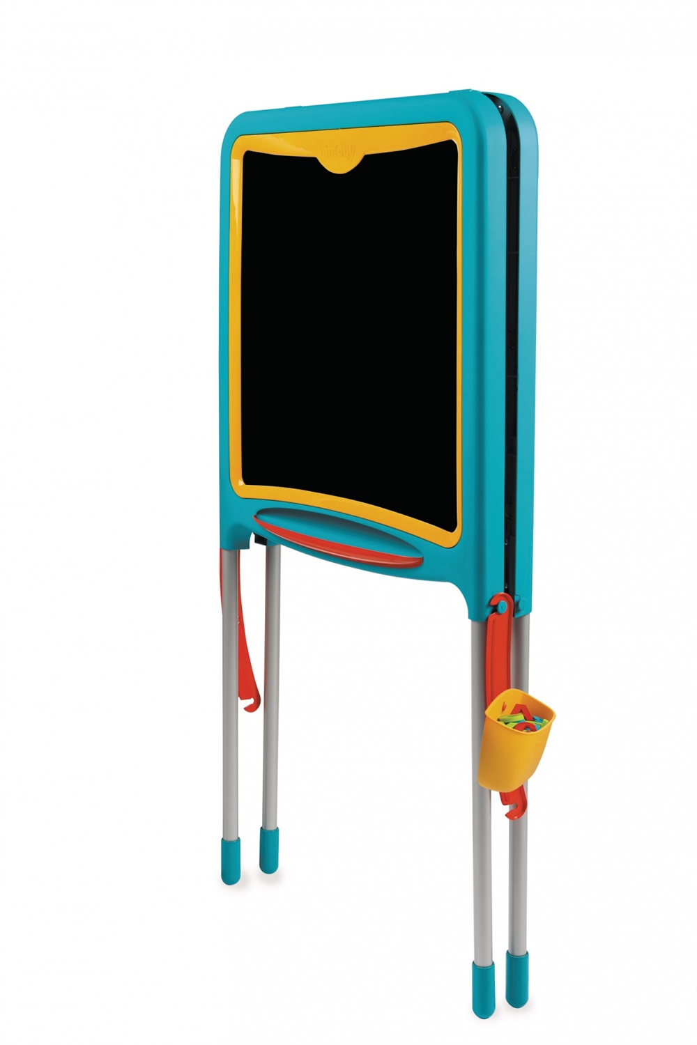 Smoby Lavagna Pieghevole 7600410307 in Metallo con 80 Accessori, Lato Nero per Gessetti e Lato Bianco per Magneti, da 3 Anni