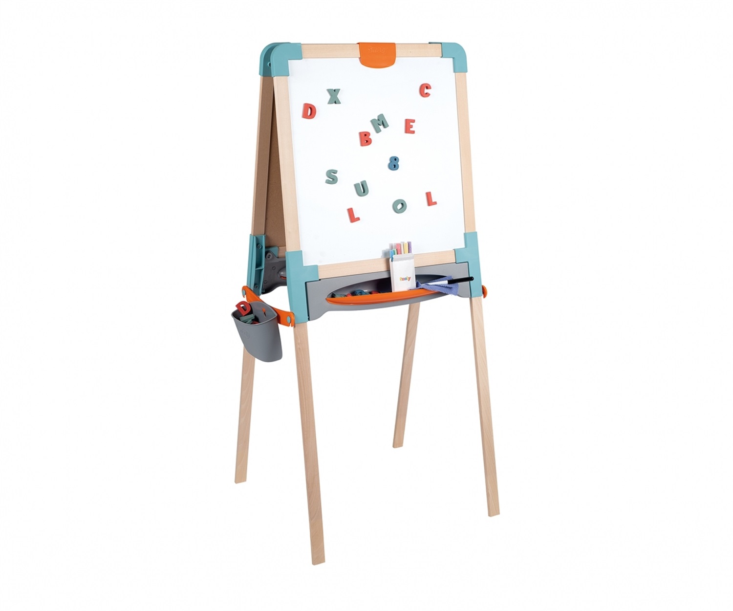 Smoby Lavagna in Legno Double-Face con Accessori - Doppia Superficie per Gessetti e Pennarelli Cancellabili