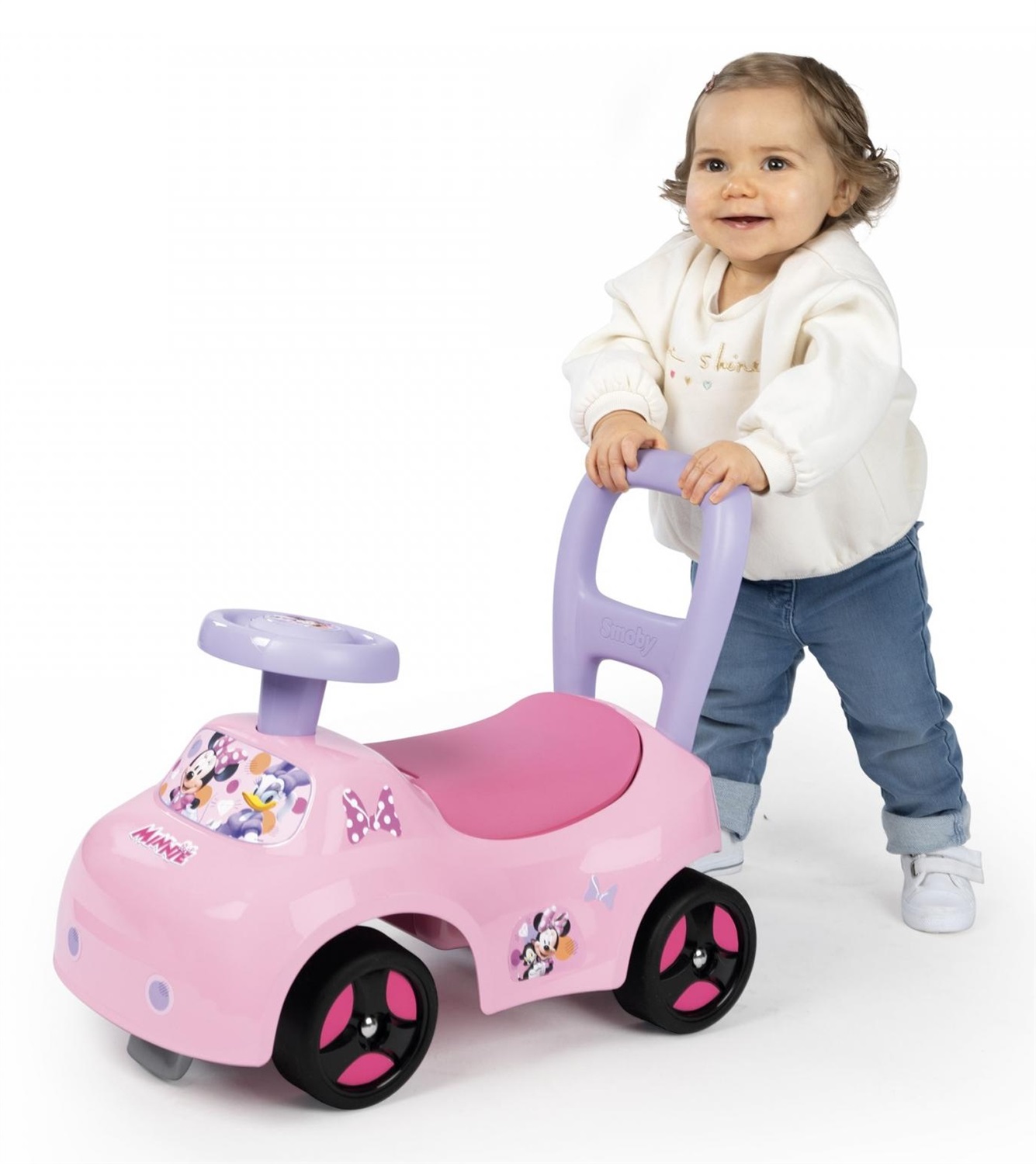 Smoby Minnie Prima Auto 7600720544 - Ride On per Bambini 10 Mesi, Licenza Ufficiale Disney, Colore Rosa, Leggero ed Ergonomico