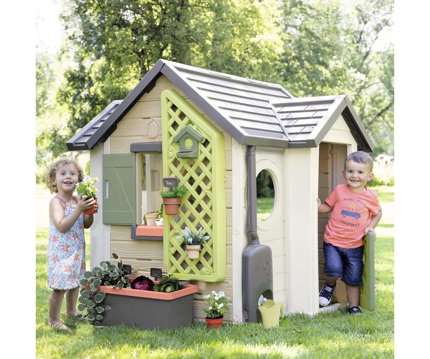 Smoby Garden House - Casetta da Gioco a Tema Giardinaggio con Accessori Inclusi per Bambini dai 2 Anni