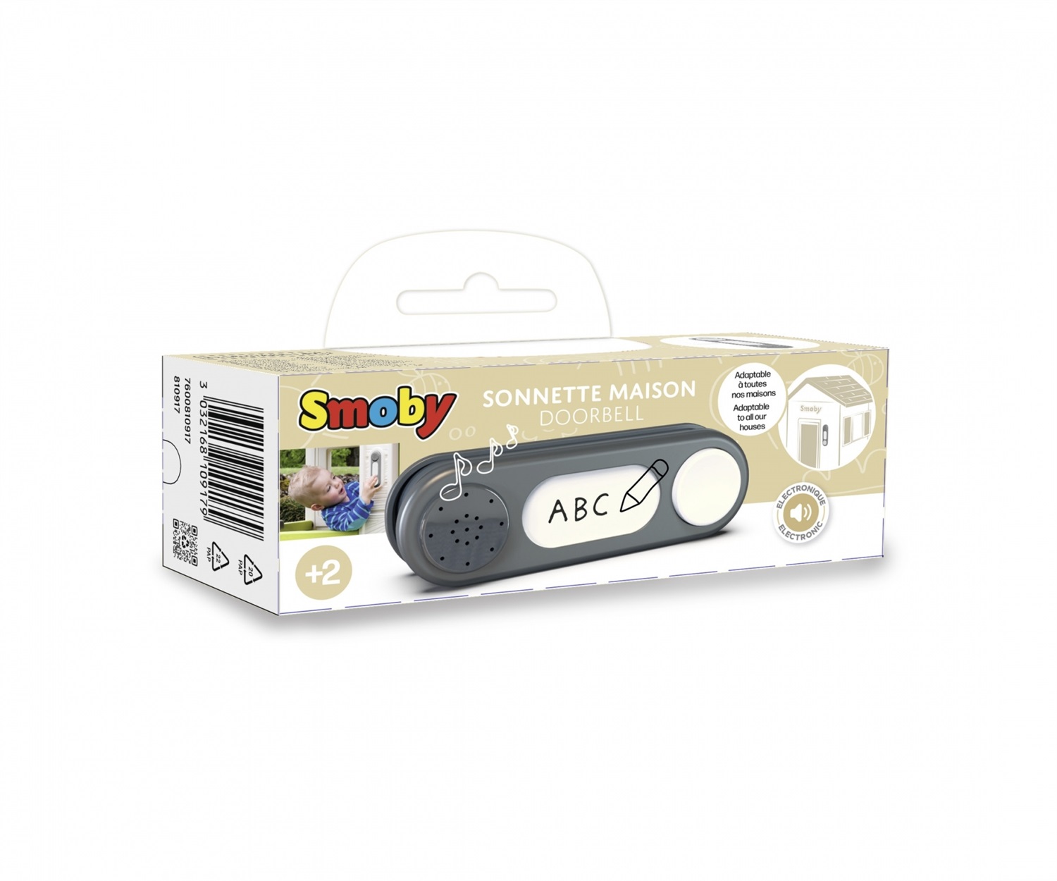 Smoby Campanello Elettronico - Compatibile con Casette Smoby - Suonerie Gatto o Cane - Dai 2 Anni