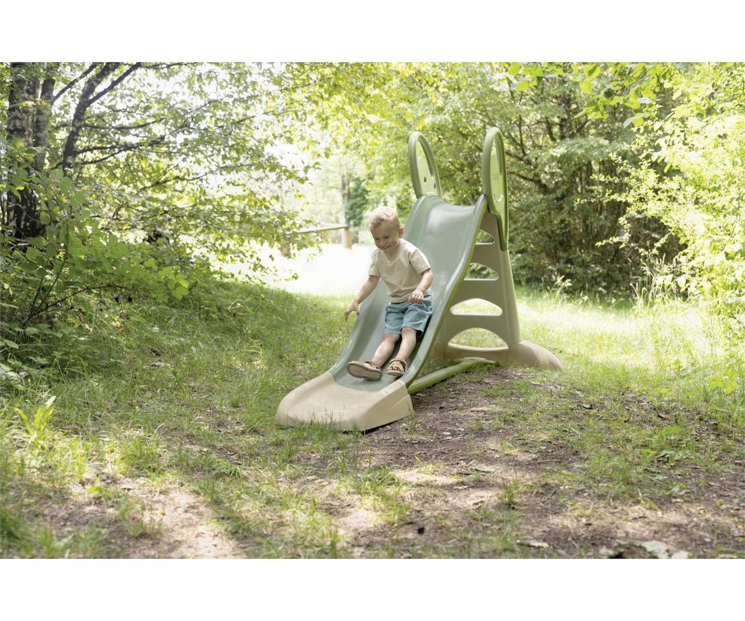 Smoby Life Scivolo XL a Doppia Onda - 2,30 metri, 80% Plastica Riciclata, Attacco per Acqua, Antiscivolo, per Bambini dai 3 Anni