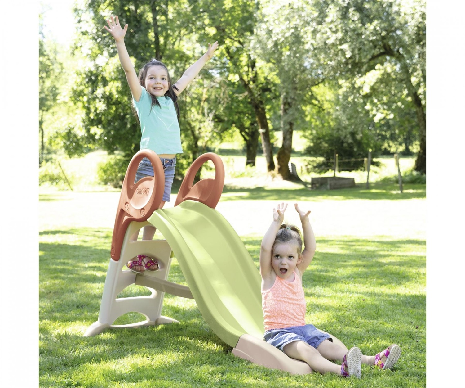 Smoby Scivolo KS Water Fun - 1,50 metri, 38% plastica riciclata, con attacco per acqua, beccuccio antiscivolo, rinforzato, per bambini dai 2 anni