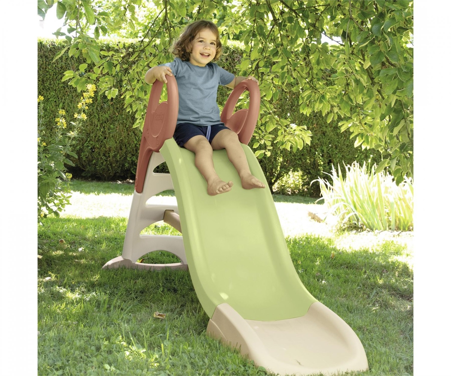 Smoby Scivolo KS Water Fun - 1,50 metri, 38% plastica riciclata, con attacco per acqua, beccuccio antiscivolo, rinforzato, per bambini dai 2 anni