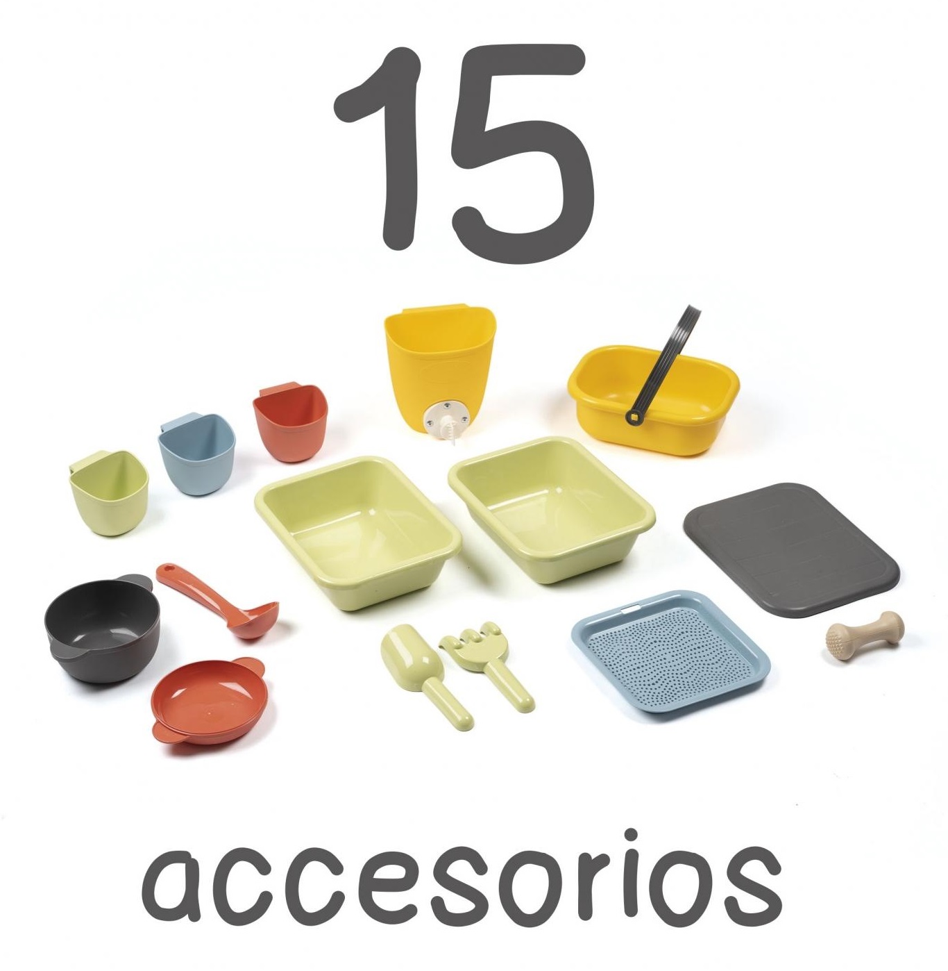 Smoby Laboratorio dei Pasticci - Cucina da Esterno in Plastica Riciclata, Resistente ai Raggi UV, con 11 Accessori, per Bambini dai 3 Anni