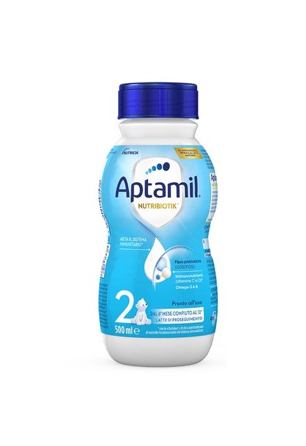 Aptamil Nutribiotik 2 - Latte di Proseguimento Liquido 500ml per Bambini dai 6 Mesi con Pronutra e 3'GL HMO