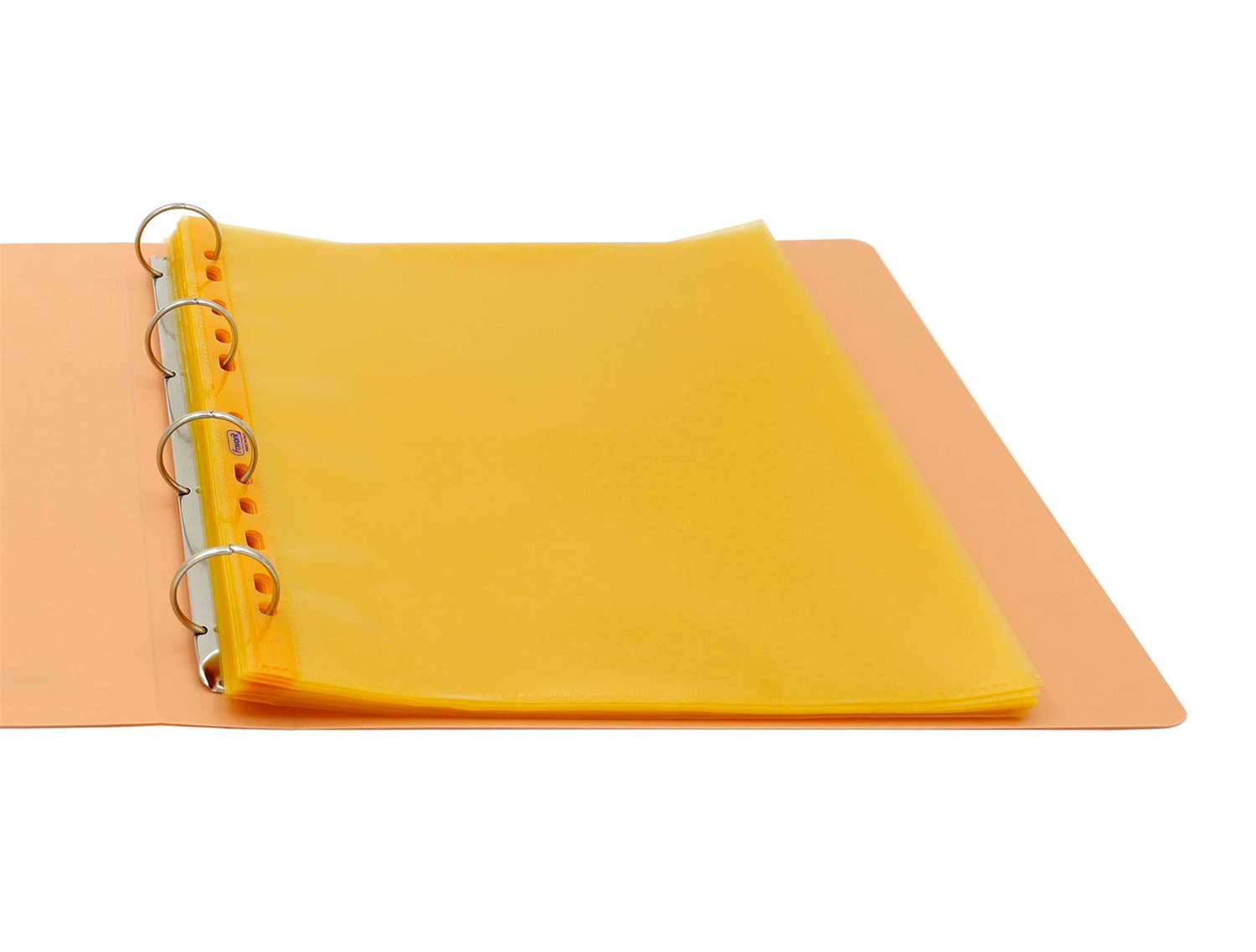 Favorit Buste Forate Superior Liscio 22x30 cm Arancio - Confezione da 25 Pezzi in Polipropilene Trasparente