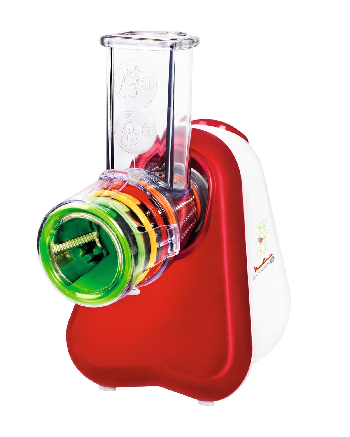 Moulinex DJ755G Fresh Express Plus Affettatutto Elettrico - 5 Funzioni di Taglio, 200 W, Rosso