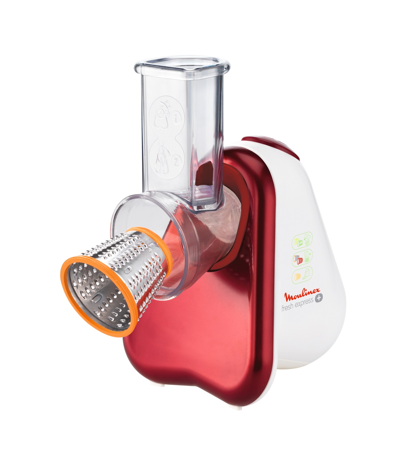 Moulinex DJ755G Fresh Express Plus Affettatutto Elettrico - 5 Funzioni di Taglio, 200 W, Rosso