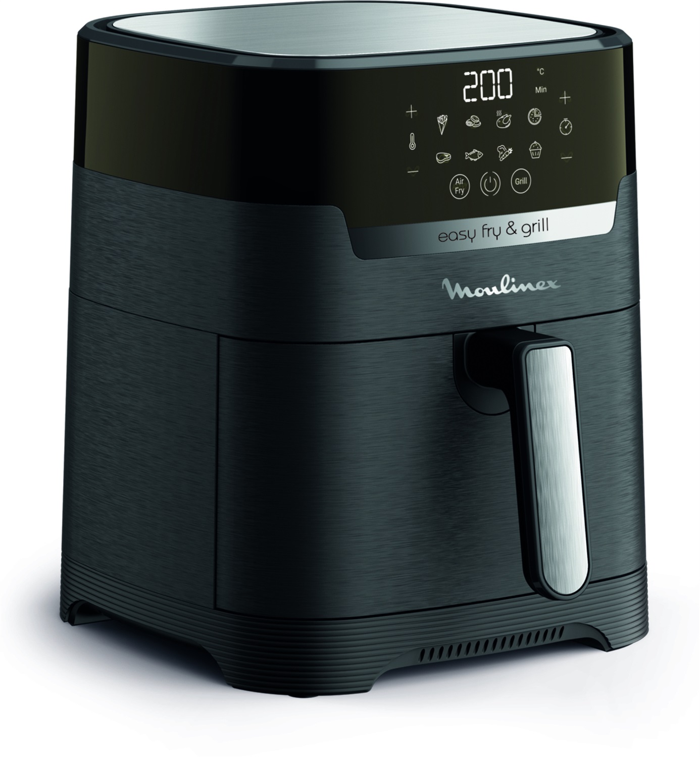 Moulinex Easy Fry & Grill EZ5058 - Friggitrice ad Aria 2 in 1, 4,6 Litri, Acciaio Inox, Display Digitale Touch, 8 Programmi, per Fino a 6 Persone