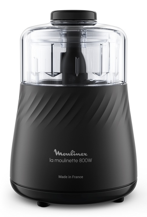 Moulinex DP710810 Tritatutto Elettrico 4-in-1, Capacità 0,5 L, Potenza 800 W, Colore Nero e Trasparente, Componenti Lavabili in Lavastoviglie