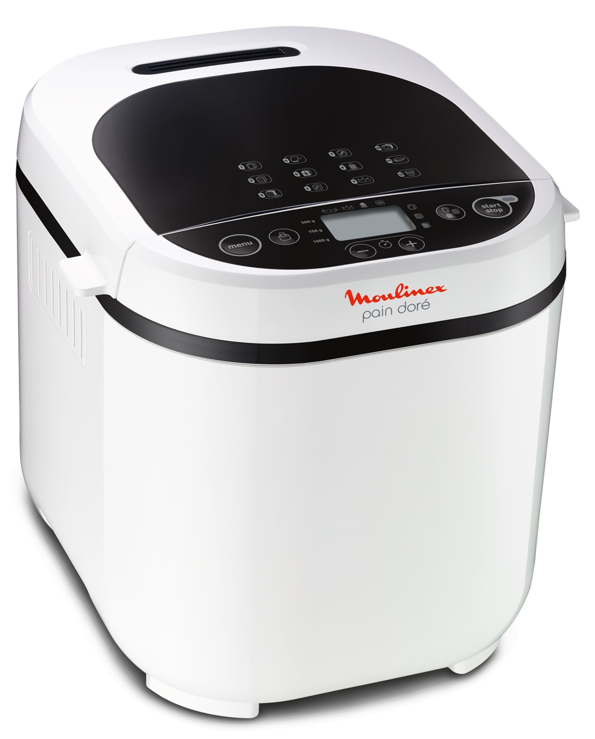 Moulinex OW2101 Pain Doré - Macchina del Pane 720 W, 1 kg, 12 Programmi, 3 Livelli di Doratura, Schermo LCD, Funzioni per Pane, Pizza, Pasta, Dolci e Marmellate