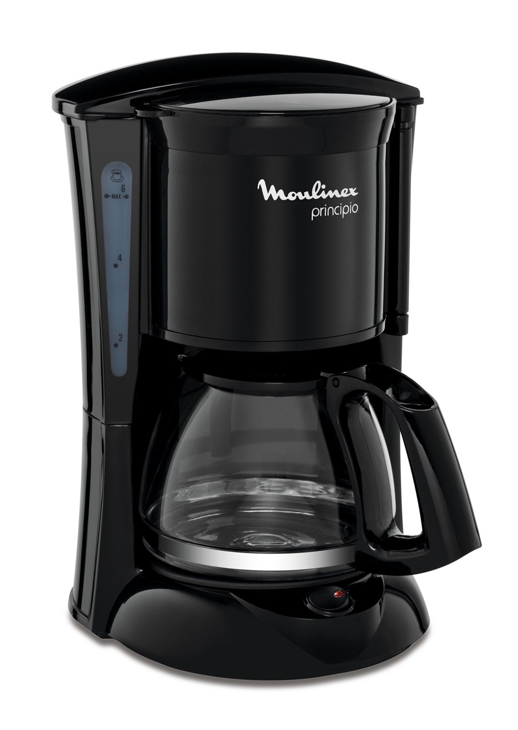 Moulinex FG1528 Principio Caffettiera Americana 6 Tazze, 600 W, Sistema Antigoccia, Nero