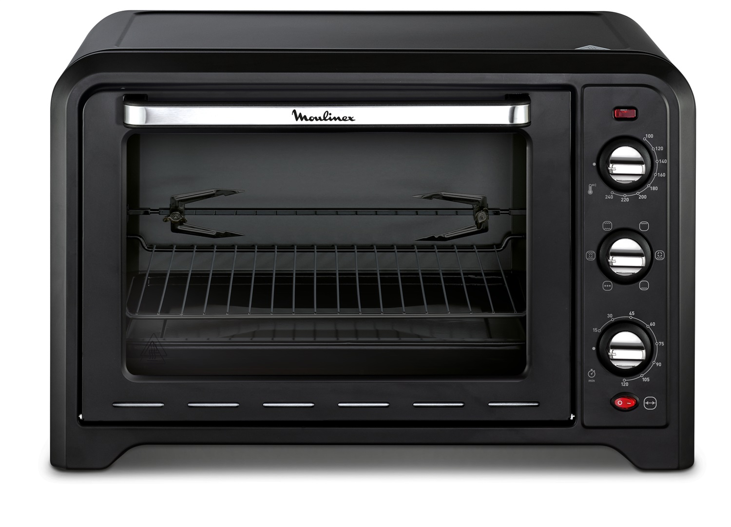 Moulinex OX4858 Forno Elettrico Ventilato 39L - 2000W, Max 240°C, Girarrosto, 7 Modalità di Cottura, Timer, 4 Accessori, Nero