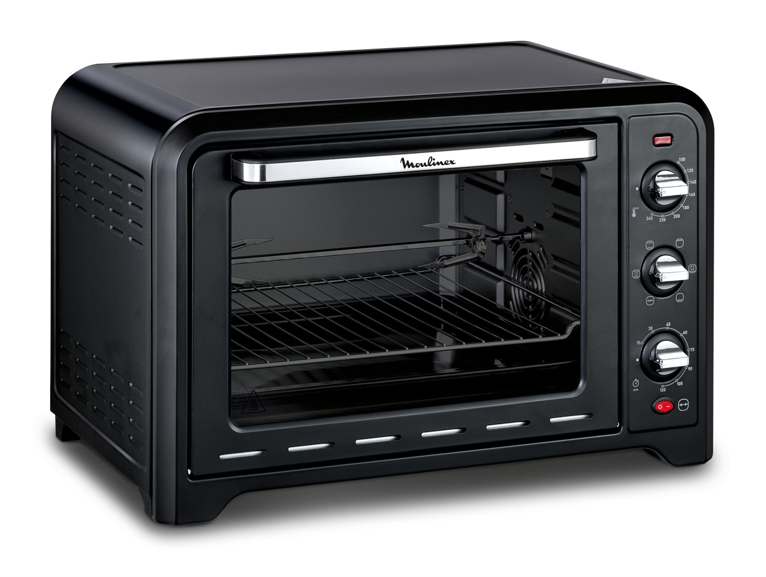 Moulinex OX4858 Forno Elettrico Ventilato 39L - 2000W, Max 240°C, Girarrosto, 7 Modalità di Cottura, Timer, 4 Accessori, Nero