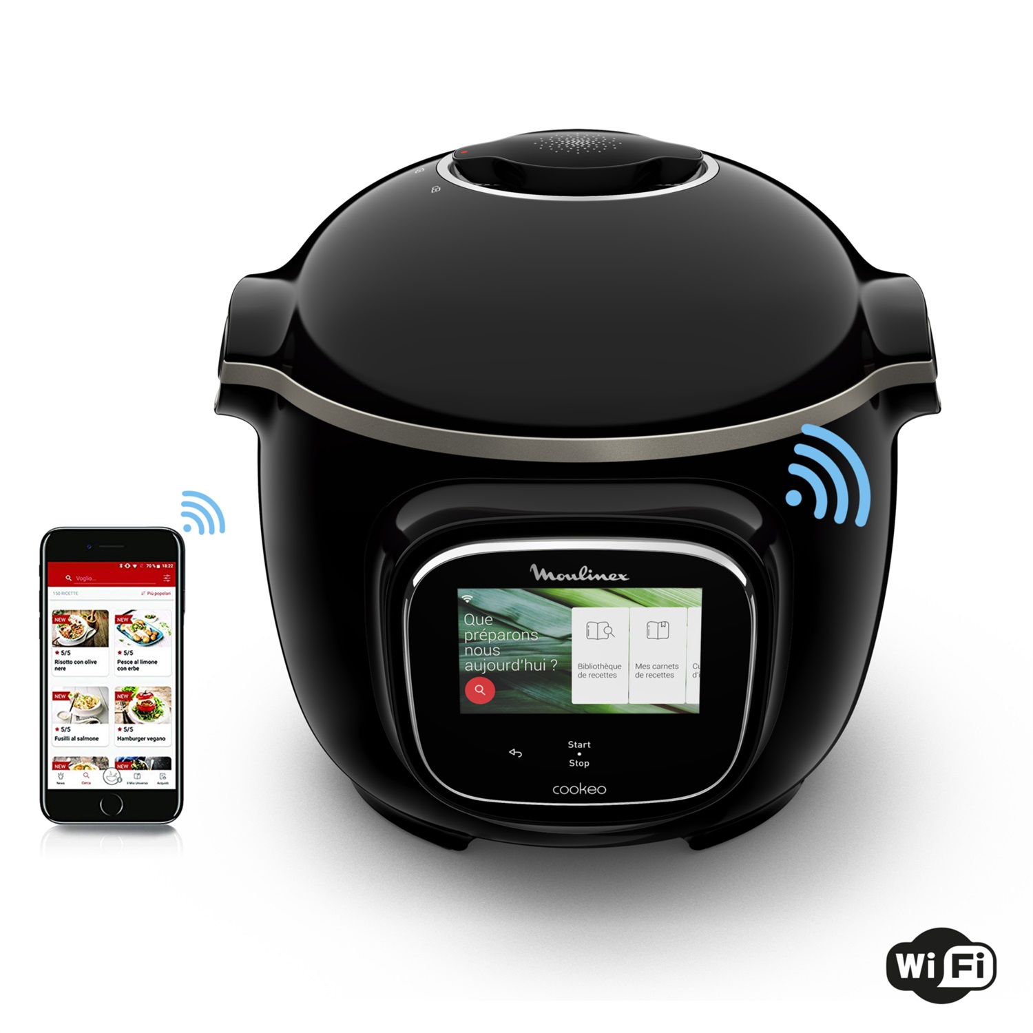 Moulinex Cookeo CE9028 Multicooker Touch WiFi 6L, 1600W, Touch Screen Interattivo, 13 Programmi Automatici