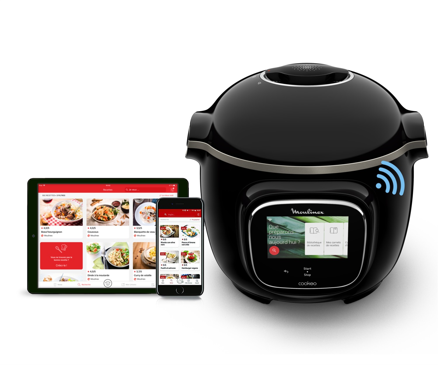 Moulinex Cookeo CE9028 Multicooker Touch WiFi 6L, 1600W, Touch Screen Interattivo, 13 Programmi Automatici