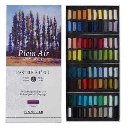 Sennelier Pastelli Soft Half - Set da 80 pezzi Acrilico per Paesaggi, Alta Pigmentazione, Perfetti per En Plein Air