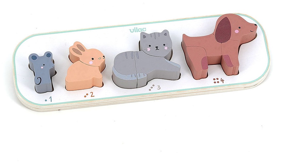 Vilac Giocattolo Educativo in Legno Sarah Betz - Puzzle per Bambini dai 18 Mesi, 10 Pezzi