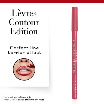 Bourjois Lèvres Contour Edition Matita Labbra Semi-Matte 1,14 g 02 Coton Candy - Formula Lunga Durata con Burro di Karité e Olio di Semi d'Uva