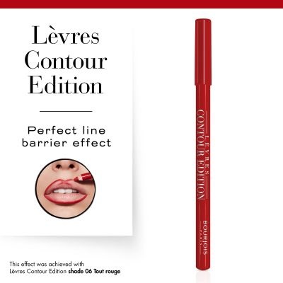 Bourjois Matita Labbra Lèvres Contour Edition 07 Cherry Boom Boom - 1,14 g, Finish Semi-Matte, Lunga Durata, Arricchita con Burro di Karité e Olio di Semi di Uva