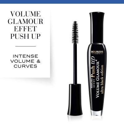 Bourjois Volume Glamour Push Up Mascara Volumizzante 31 Ultra Black - 7 ml, Effetto Incurvante e Lunghezza Duratura