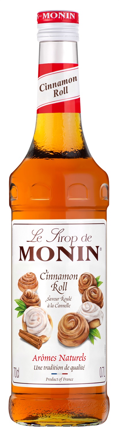 Monin Sciroppo Cinnamon Roll 70cl - Sciroppo alla Cannella per Cocktail e Caffè, Vegano e Naturale