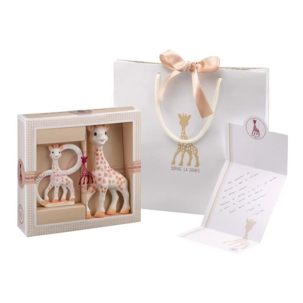 SOPHIE LA GIRAFE Set Regalo Nascita con Anello per la Dentizione in 100% Gomma Naturale - Confezione Lussuosa per Bebè