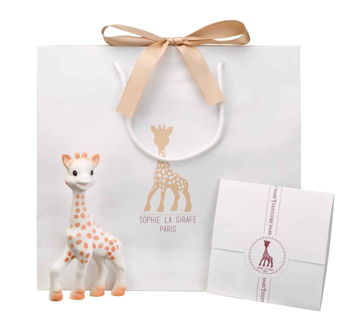 Sophie la Girafe Cofanetto Regalo Sophiesticated con Doudou Porta-Succhietto - 100% Caucciù Naturale, Adatto dalla Nascita