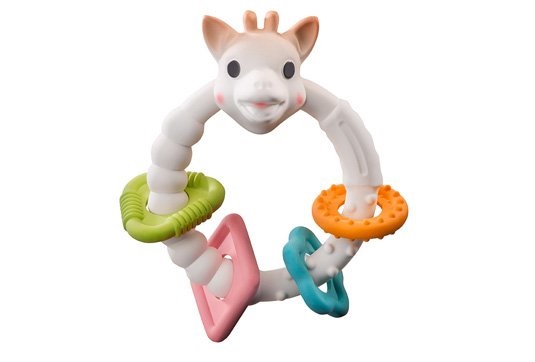 Sophie La Giraffe Anello da Dentizione Colo'rings So'Pure - 100% Gomma Naturale, Leggero e Ergonomico, per Alleviare il Dolore da Dentizione