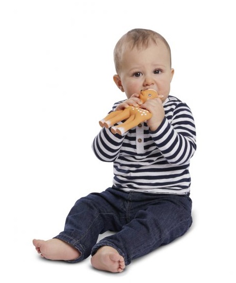 Sophie la Girafe Fanfan il Cerbiatto - Giocattolo in Caucciù Naturale 100% per Neonati, Stimola i 5 Sensi e Allevia il Dolore da Dentizione