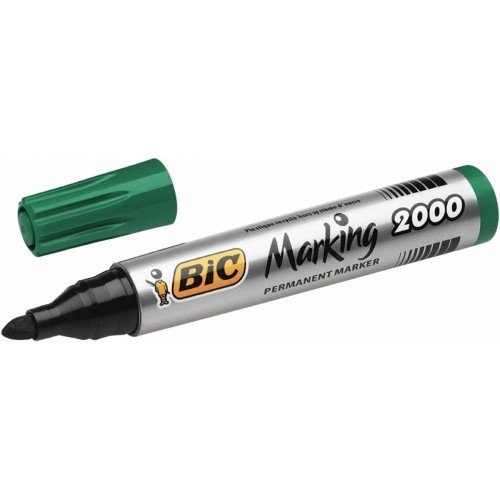 BIC Marking 2000 Marcatore Permanente Verde Confezione da 12 con Punta Tonda 1,7 mm