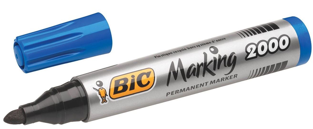 BIC Marking 2000 Marcatore Permanente Blu Punta Tonda 1,7 mm Confezione da 12 Pezzi