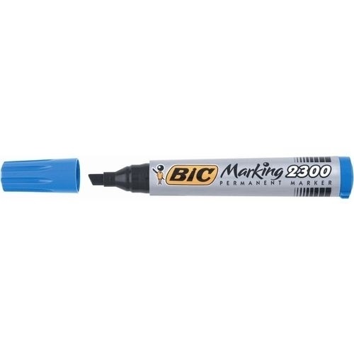 BIC Marking 2300 Marcatore Permanente Blu Punta Scalpello 3,7-5,5 mm - Conf. 12 Pezzi
