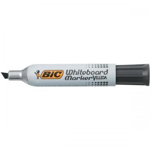 BIC Velleda 1781 Marcatore per Lavagne Bianche Punta a Scalpello 3,3-4,6 mm Nero - 12 Pezzi