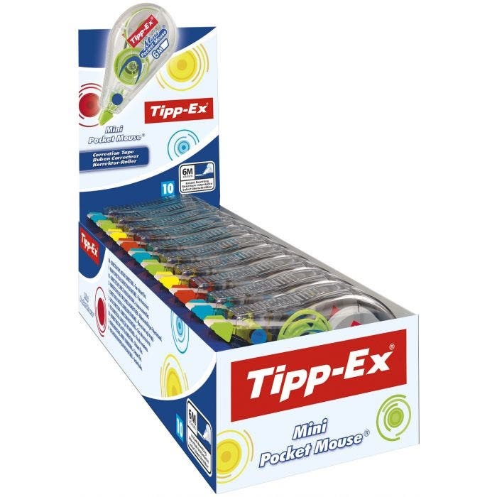 Tipp-Ex Mini Pocket Mouse Correttore a Nastro 5 mm x 6 m - Colori Assortiti