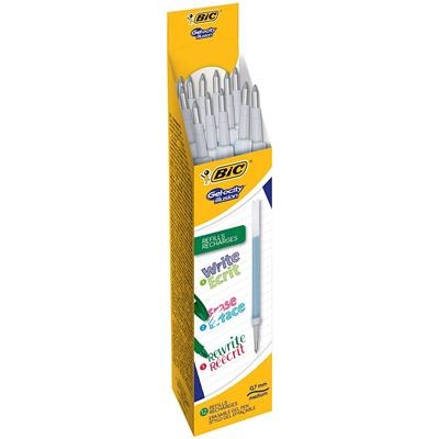BIC Gel-ocity Illusion - Cartucce per Penna Gel Cancellabile Verde, Punta Media (0,7 mm), Scatola da 12