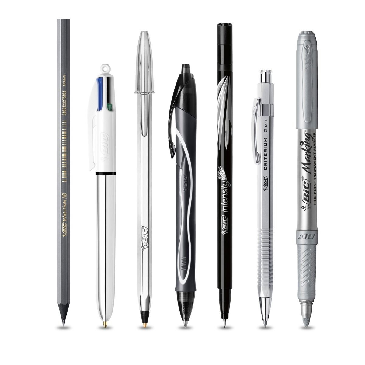 BIC Silver Set Scrittura - Kit Completo con 1 Agenda, 2 Penne a Sfera, 1 Penna a Gel, 2 Fineliner, 1 Pennarello Indelebile e 1 Portamine