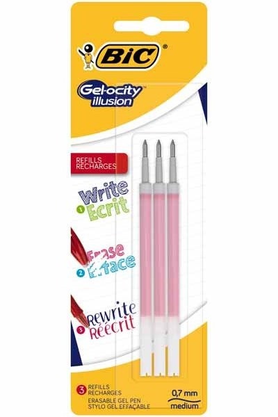 BIC Gelocity Illusion Ricarica 0,7 mm Rosso - Conf. 3 Pezzi