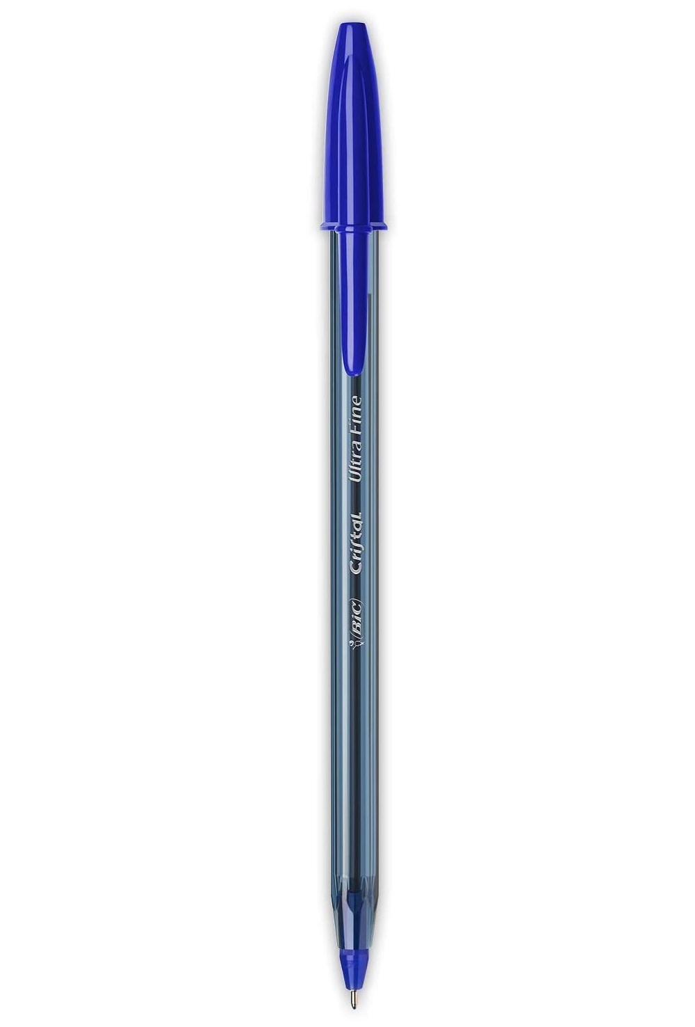 BIC Cristal Exact Penna a sfera Blu - Punta 0,7 mm - Con Cappuccio - Scatola da 20 Pezzi